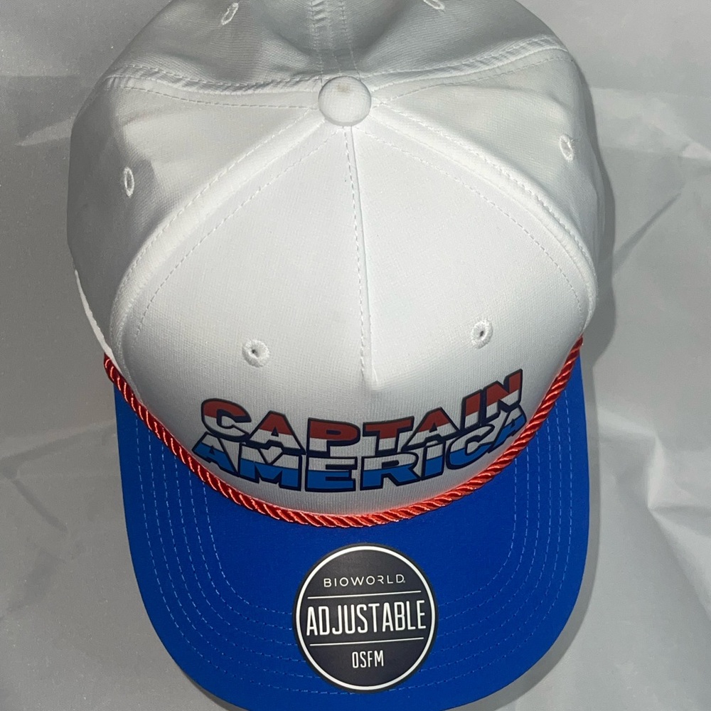 Captain America White and Blue Adjustable Hat